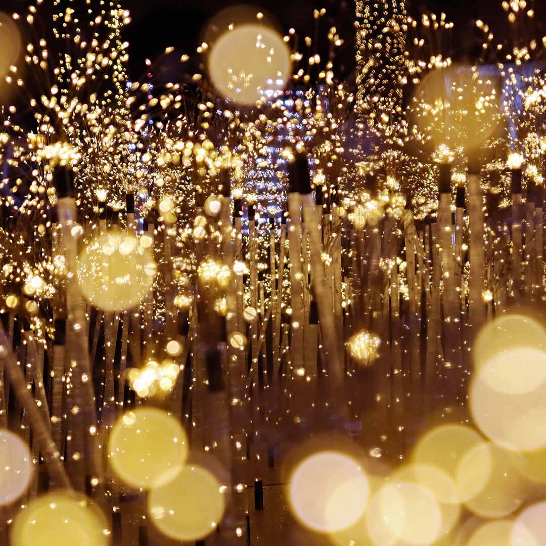 Gold glitter and lighting